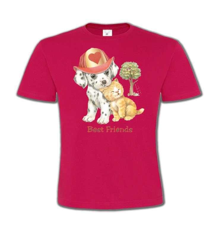 T-Shirts Col Rond Enfants Enfants Chiot et chaton  (I)