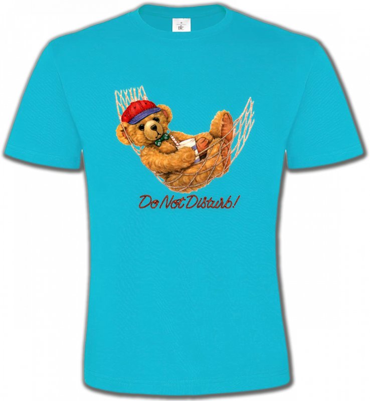 T-Shirts Col Rond Unisexe Enfants Teddy Bear dans hamac (H)