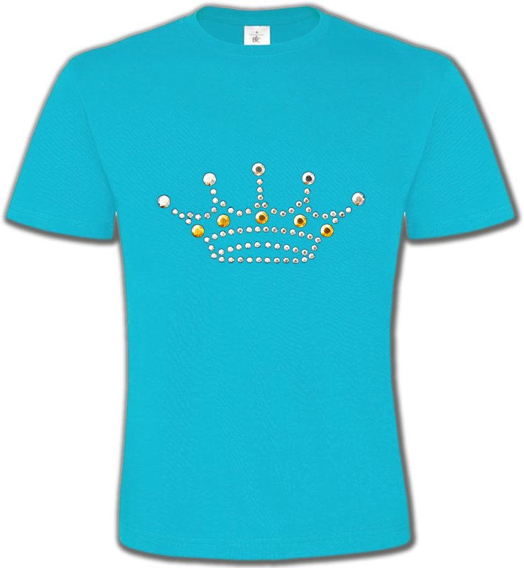 T-Shirts Col Rond Unisexe Strass & Paillettes Strass Couronne