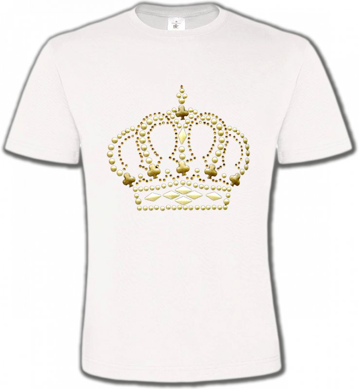 T-Shirts Col Rond Unisexe Strass & Paillettes Strass Couronne 3