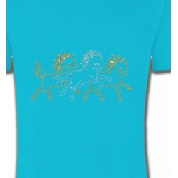 T-Shirts T-Shirts Col Rond Enfants Chevaux strass