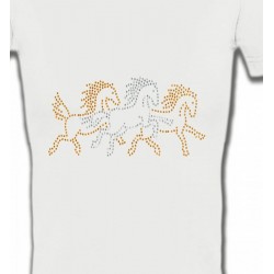 T-Shirts Strass & Paillettes Chevaux strass