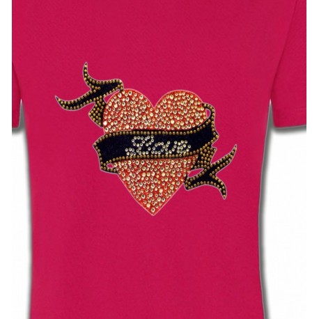 Strass Coeur Love