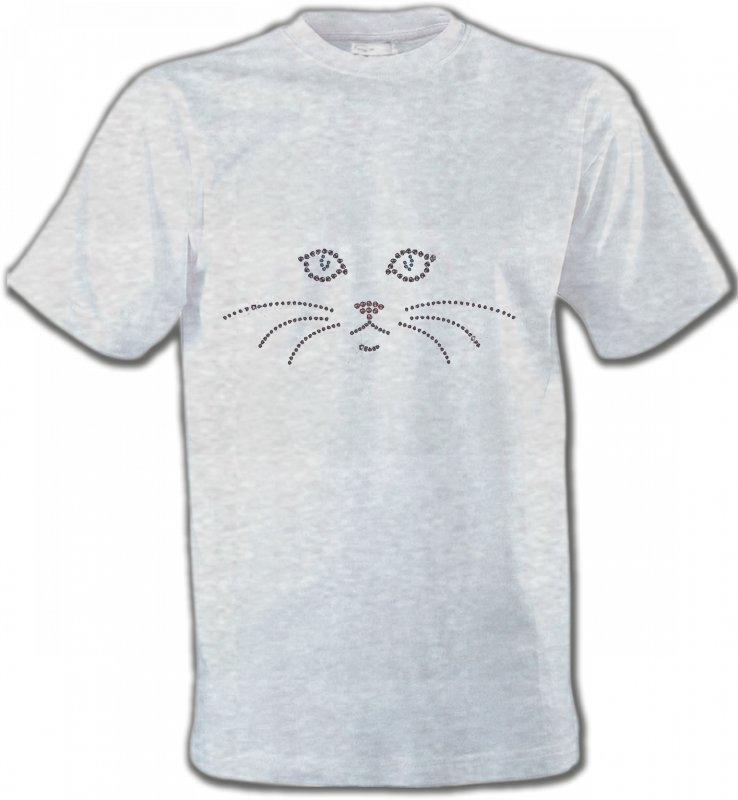 T-Shirts Col Rond Unisexe Races de chats Chat en Strass