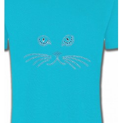 T-Shirts Races de chats Strass Chat bleu