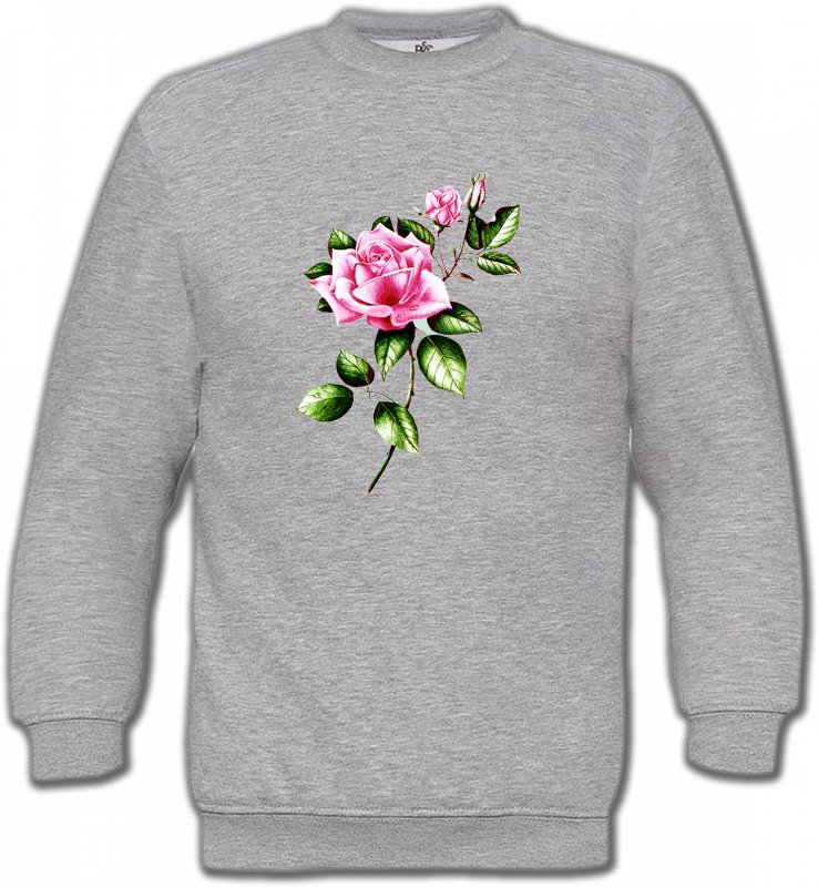 Sweatshirts Unisexe Fleurs/Romantique Rose