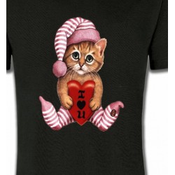T-Shirts Races de chats Chaton en pyjama  (L3)