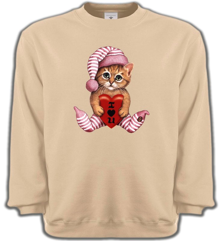 Sweatshirts Unisexe Races de chats Chaton en pyjama  (L3)