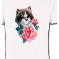 T-Shirts Fêtes  Chat Ragdoll et rose