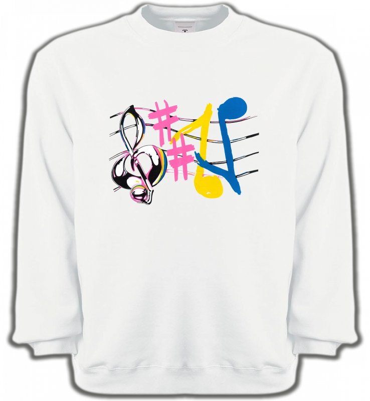 Sweatshirts Unisexe Instruments de musique Notes de musique