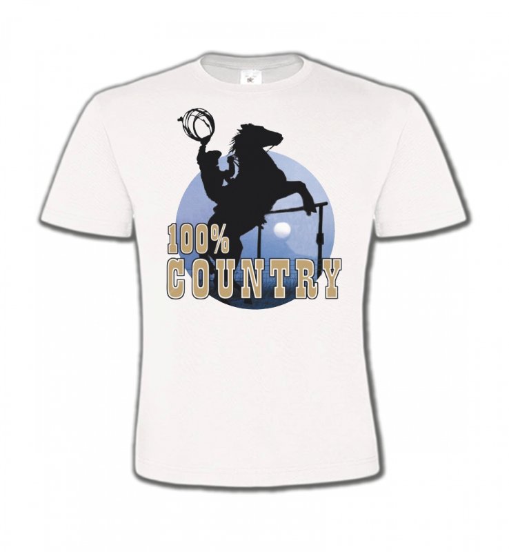 T-Shirts Col Rond Enfants Cheval western country chevaux cowboy