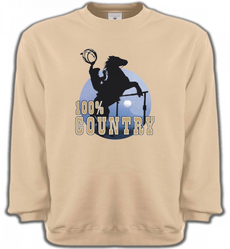 Sweatshirts Unisexe Cheval western country chevaux cowboy