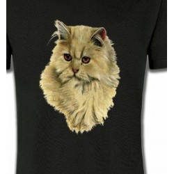 T-Shirts T-Shirts Col Rond Unisexe Chat Persan sable (R)