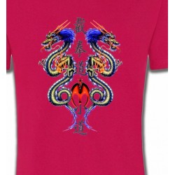 T-Shirts Tribal Métal Celtique Dragons chinois (V4)