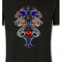 T-Shirts Tribal Métal Celtique Dragons chinois (V4)