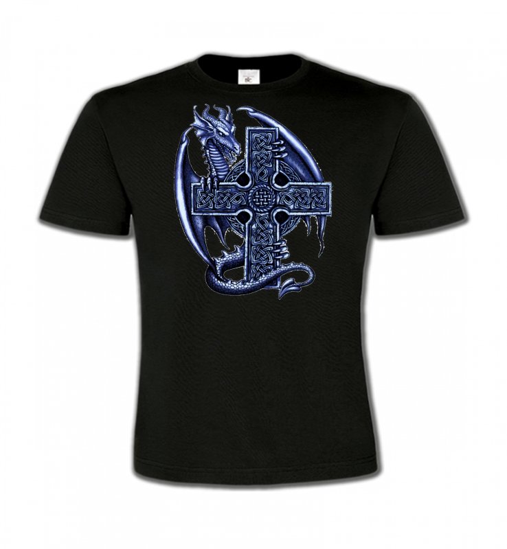 T-Shirts Col Rond Enfants Dragons Dragon et sa croix celtique (Y5)