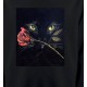 Chat noir avec rose (R2)