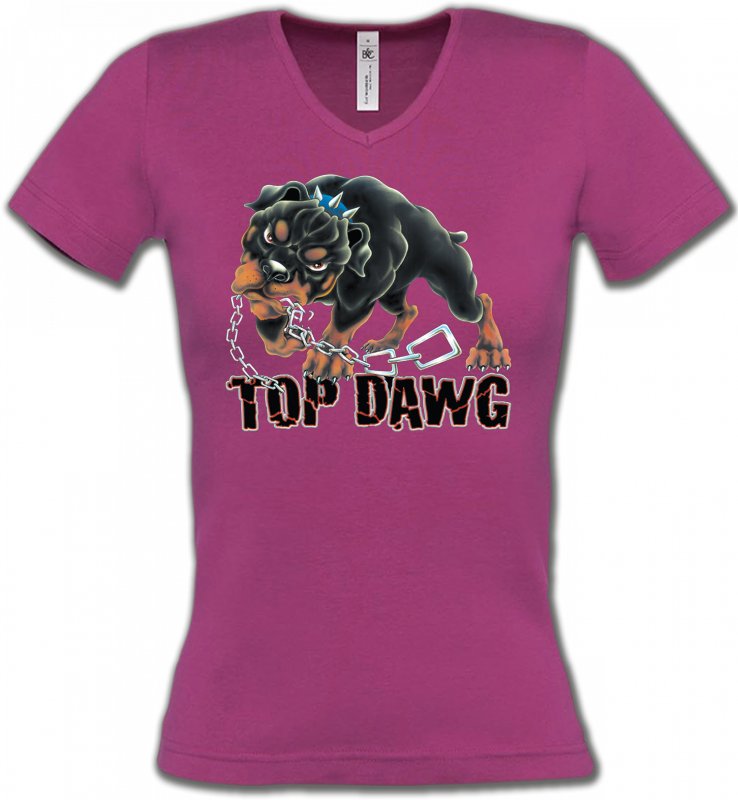 T-Shirts Col V Femmes Rottweiler Rottweiler (I)