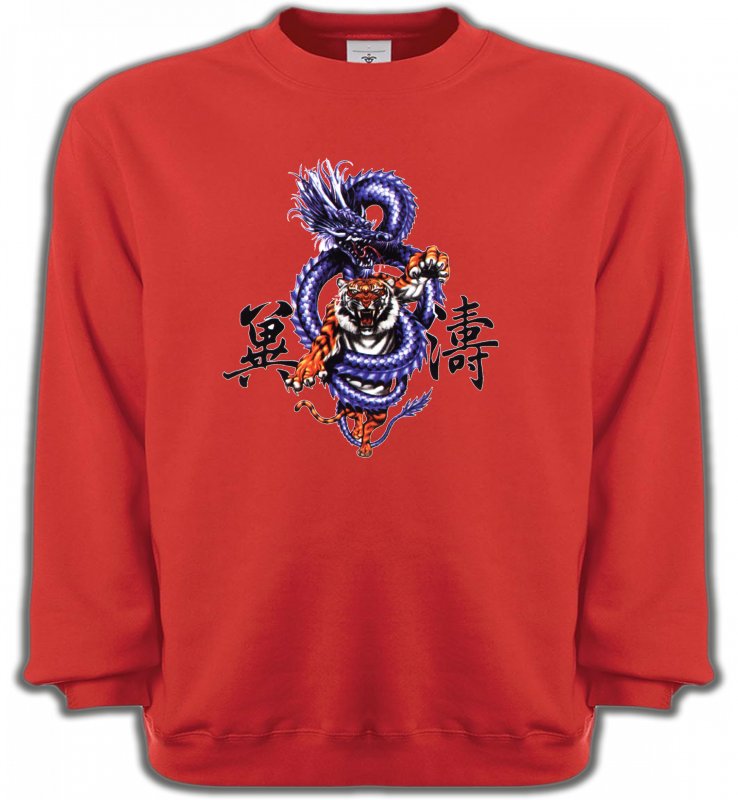 Sweatshirts Unisexe Signes astrologiques Dragon bleu chinois (W2)