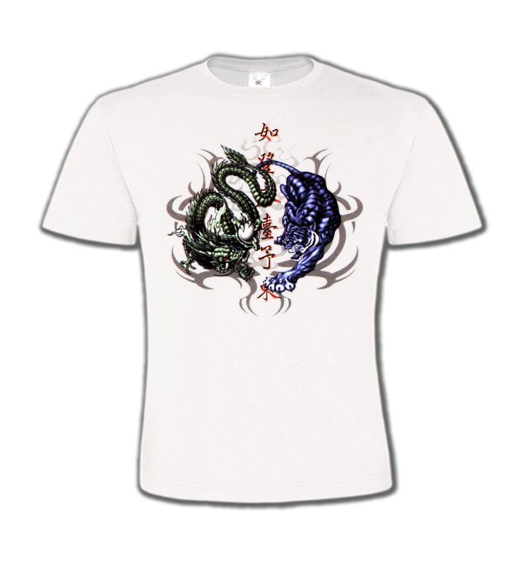 T-Shirts Col Rond Enfants Signes astrologiques Dragons bleu et vert (W4)