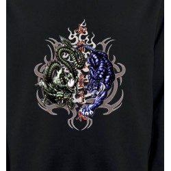 Sweatshirts Signes astrologiques Dragons bleu et vert (W4)
