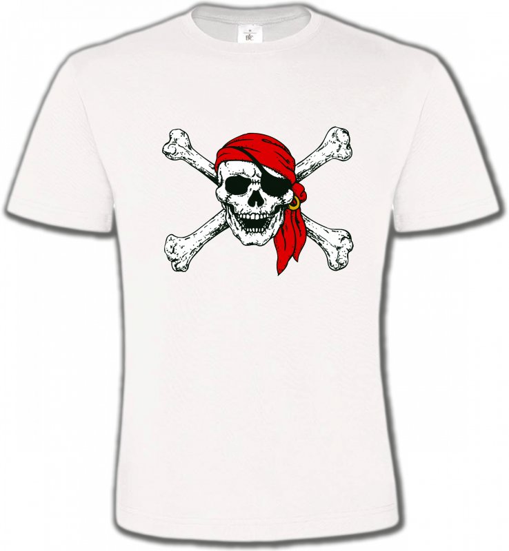 T-Shirts Col Rond Unisexe Tribal Métal Celtique Crâne pirate