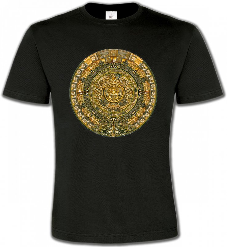 T-Shirts Col Rond Unisexe Tribal Métal Celtique Blason maya