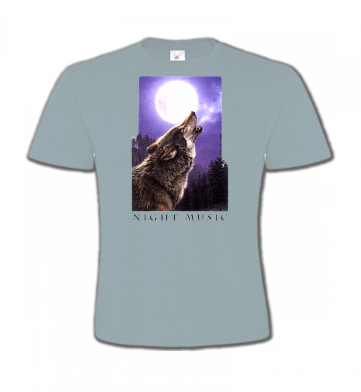 T-Shirts Col Rond Enfants Loups Loup pleine lune (D)