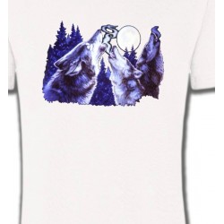 T-Shirts Animaux de la nature Loups hurlants dans la nuit