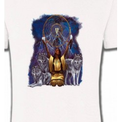 T-Shirts T-Shirts Col Rond Enfants Loups et attrape rêve (B2) (F)