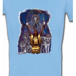 T-Shirts Indien et Amérindiens Loups et attrape rêve (B2) (F)