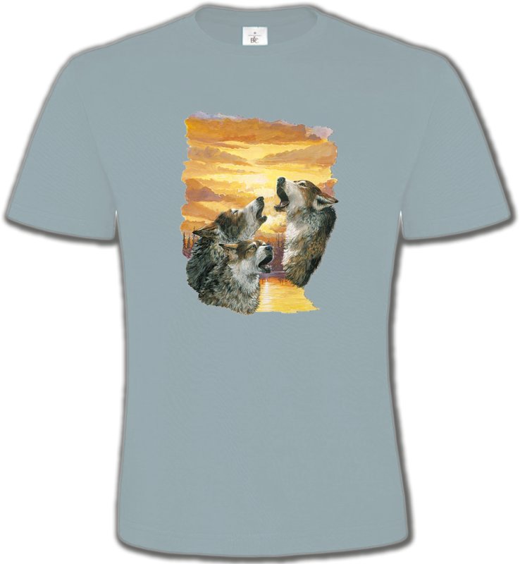 T-Shirts Col Rond Unisexe Loups Loups crépuscule (H)