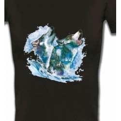 T-Shirts Animaux de la nature Loups dans la neige (G)
