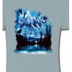 T-Shirts T-Shirts Col Rond Enfants Loups dans le ciel (I)