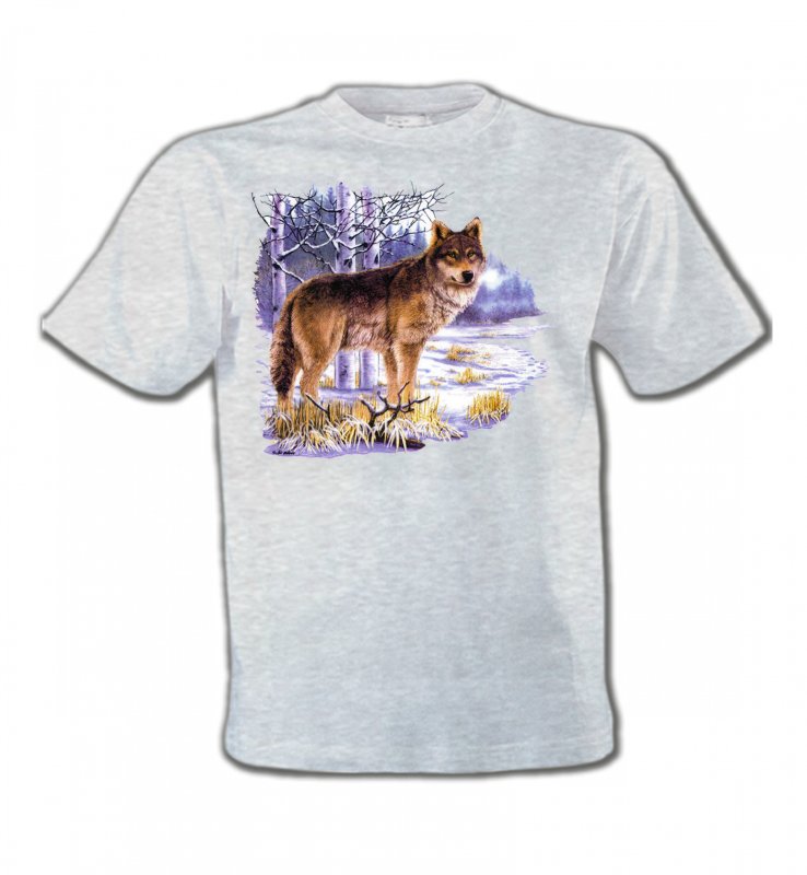 T-Shirts Col Rond Enfants Loups Loup en hiver (U)