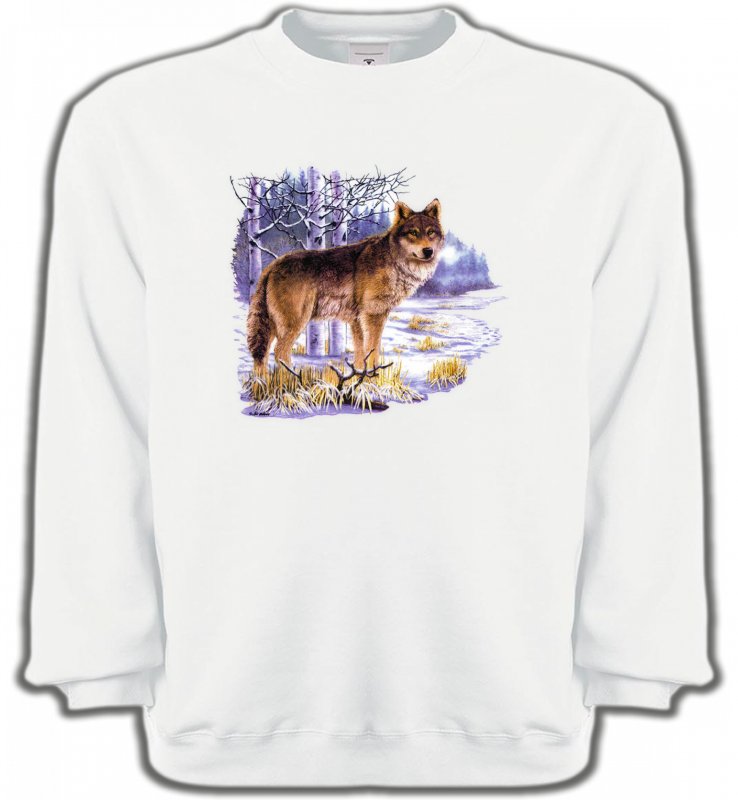 Sweatshirts Unisexe Loups Loup en hiver (U)