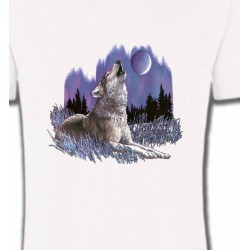 T-Shirts Loups Loup sous la lune (L)