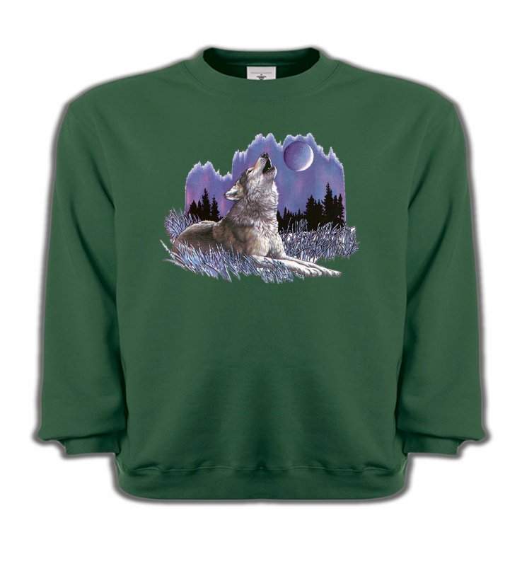 Sweatshirts Enfants Loups Loup sous la lune (L)