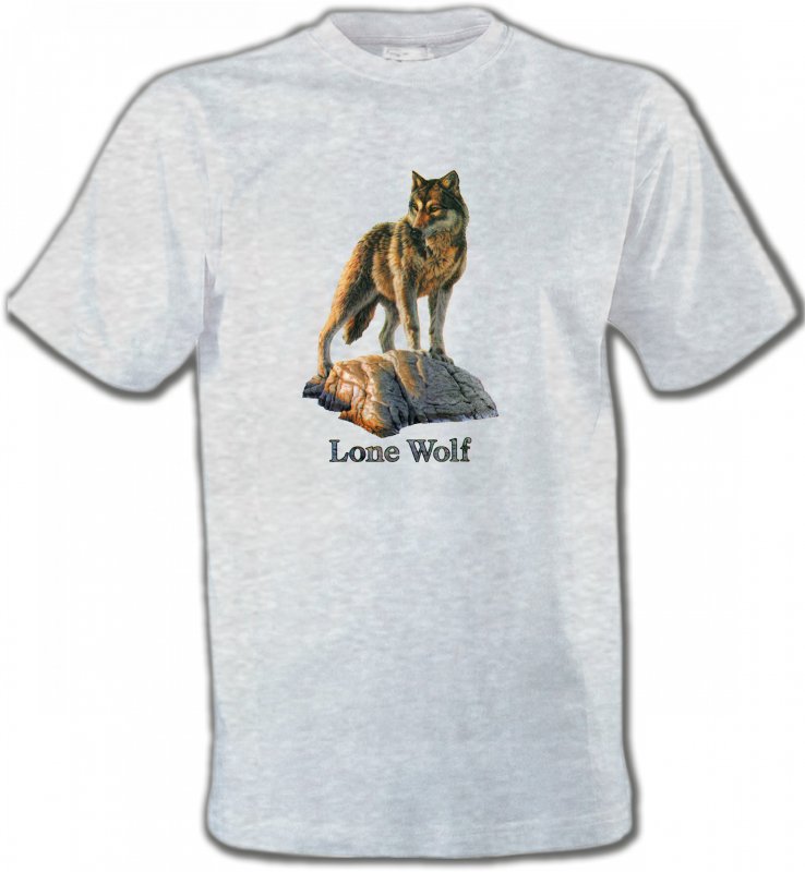 T-Shirts Col Rond Unisexe Loups Loup aux aguets (M)