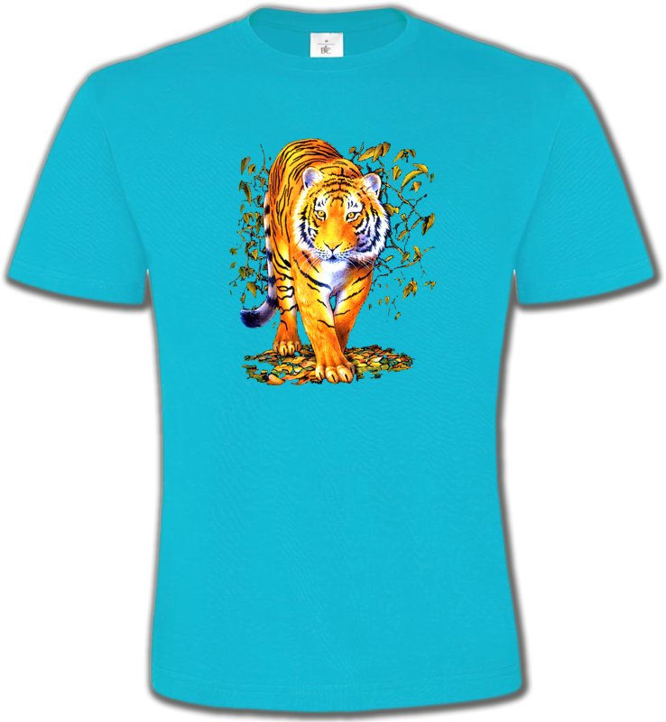 T-Shirts Col Rond Unisexe Safari Tigre (H)