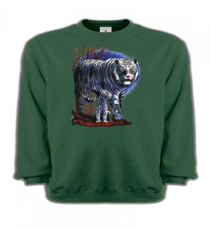 Sweatshirts Enfants Safari Tigres Blancs La nuit (M)