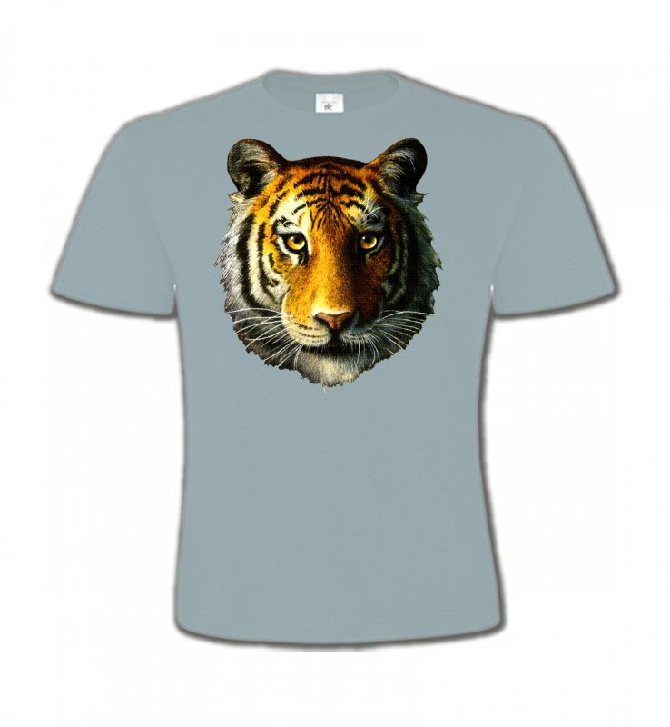 T-Shirts Col Rond Enfants Safari Tête de tigre (K)