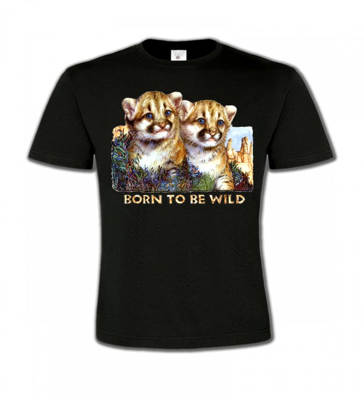 T-Shirts Col Rond Enfants Safari Bébés tigres
