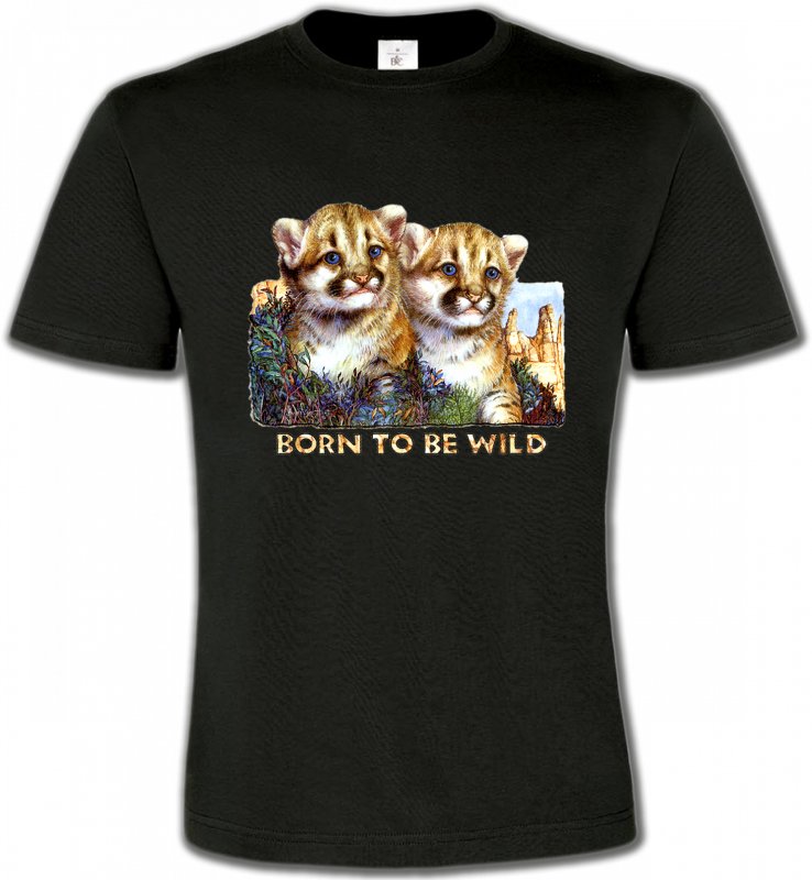 T-Shirts Col Rond Unisexe Safari Bébés tigres