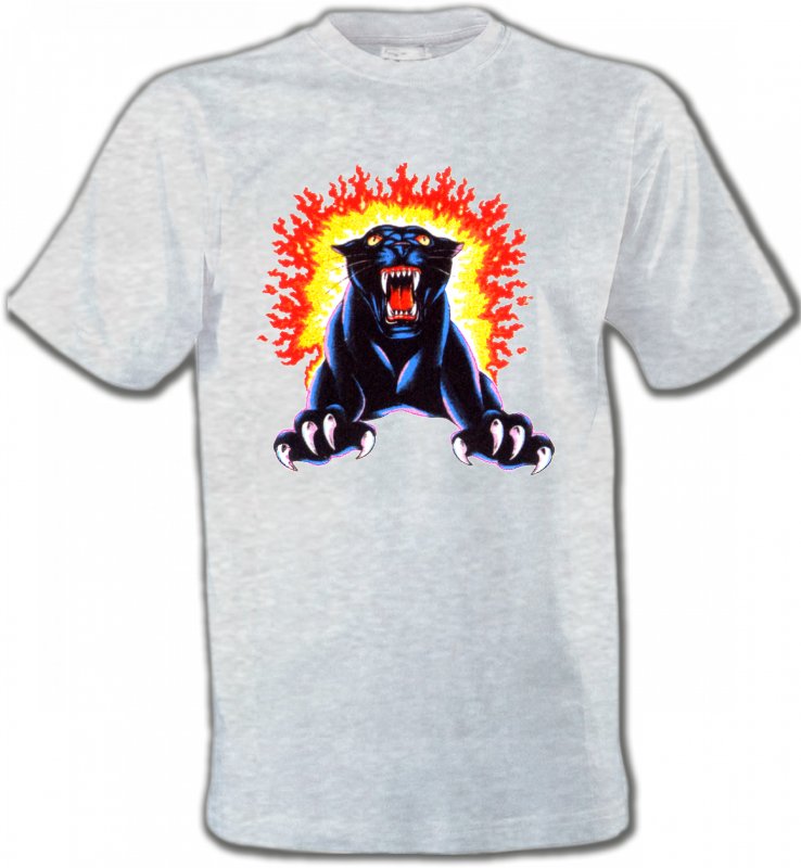 T-Shirts Col Rond Unisexe Safari Panthère noire