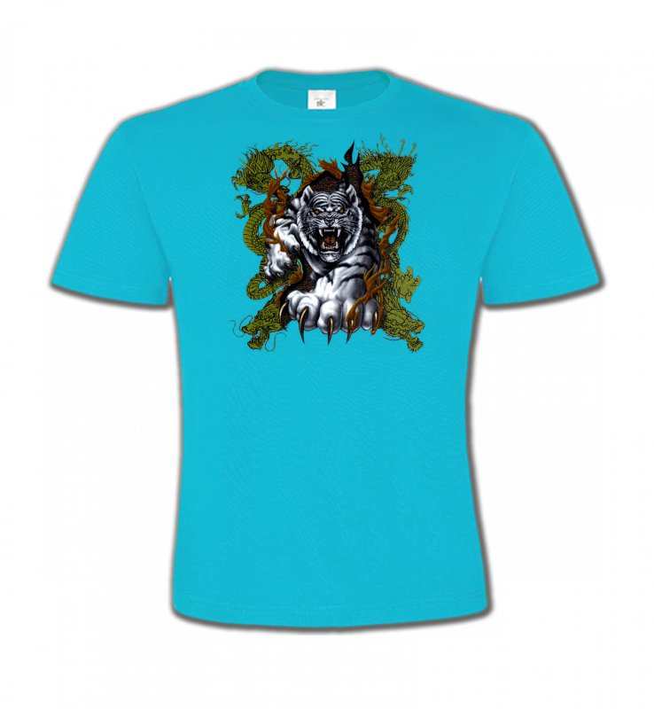 T-Shirts Col Rond Enfants Safari Griffes de tigre et dragon