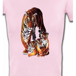 T-Shirts Animaux de la nature Maman tigre et ses 3 petits