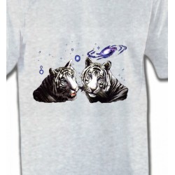 T-Shirts Animaux de la nature Deux tigres blancs (Y)