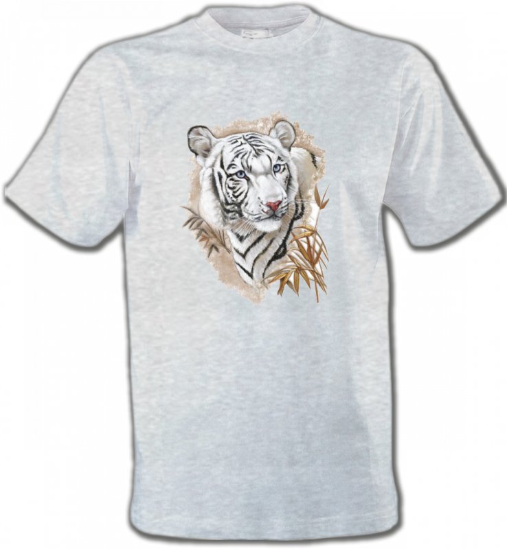 T-Shirts Col Rond Unisexe Safari Tigre (E)