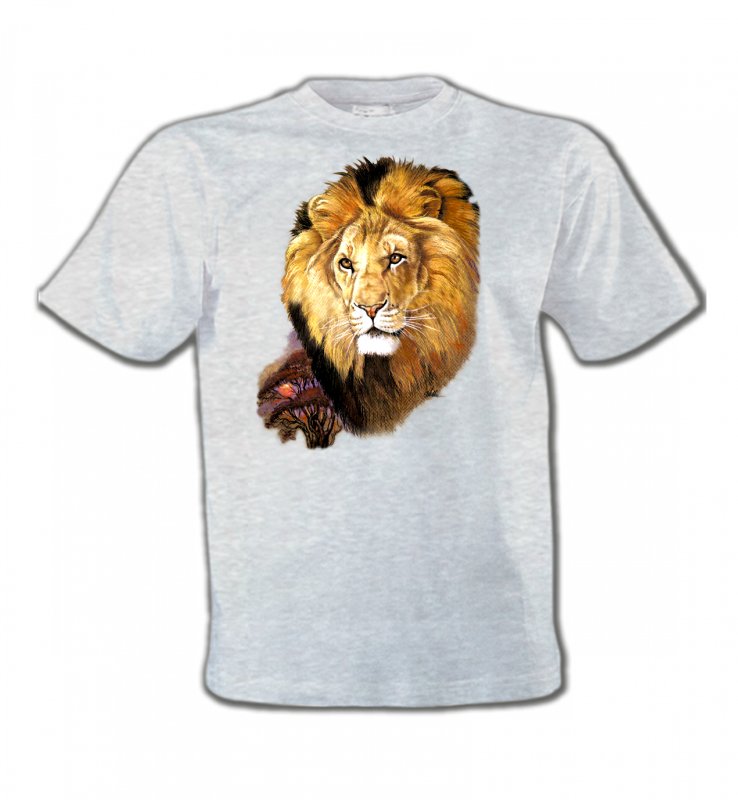 T-Shirts Col Rond Enfants Safari Tête de Lion